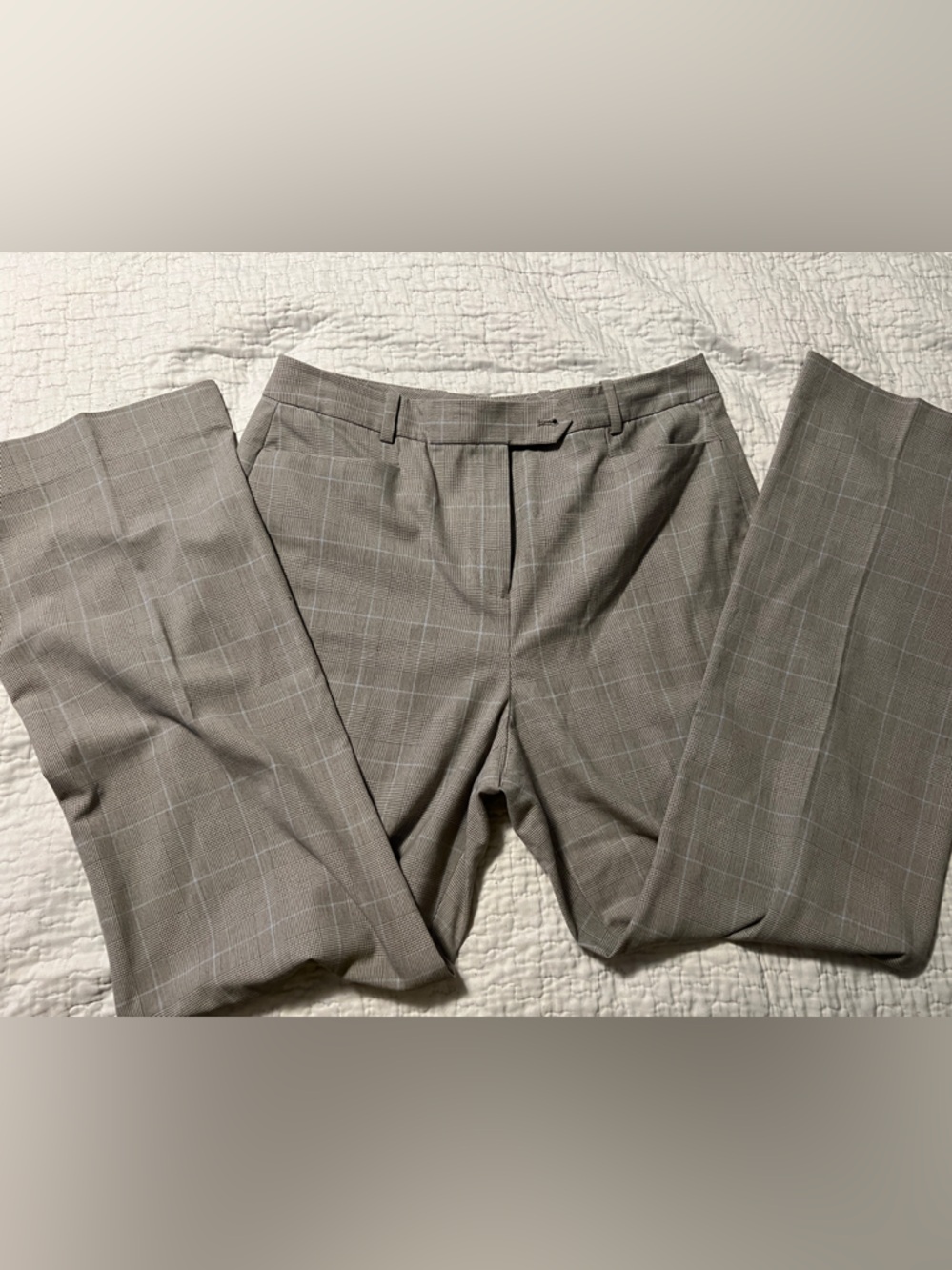 Calvin Klein Gray Plaid Dress Pants